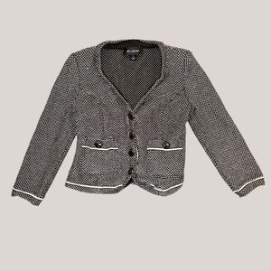 St.John Women's Black Label Tweed Blazer Jacket Size 2